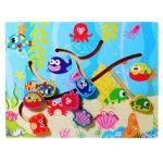 Puzzle labirint lemn animale marine 3d1-Jucarii din Lemn si Montessori