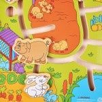 Puzzle lemn ferma animalelor labirint 3d 2 - HAM BEBE