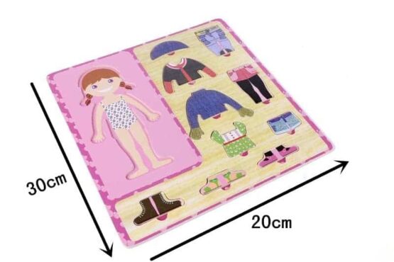 Puzzle lemn imbraca fetita3 - HAM BEBE