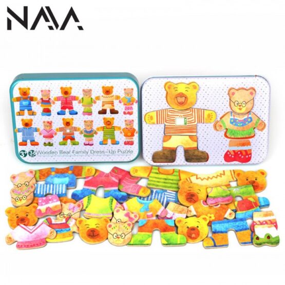 Puzzle magnetic imbraca ursuletii - Familia 36 piese - HAM BEBE