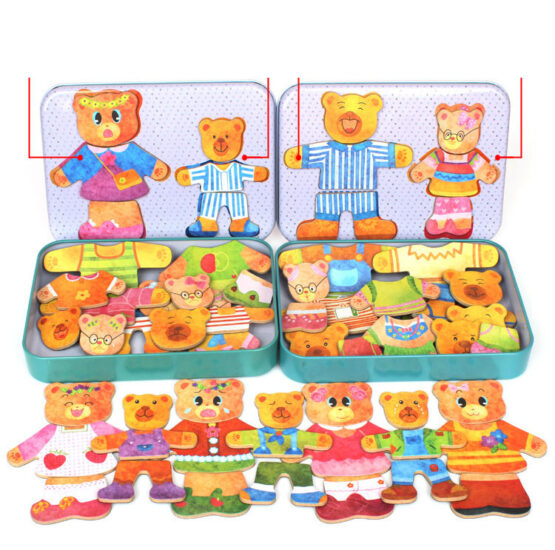 Puzzle magnetic imbraca ursuletii - Familia 36 piese - HAM BEBE