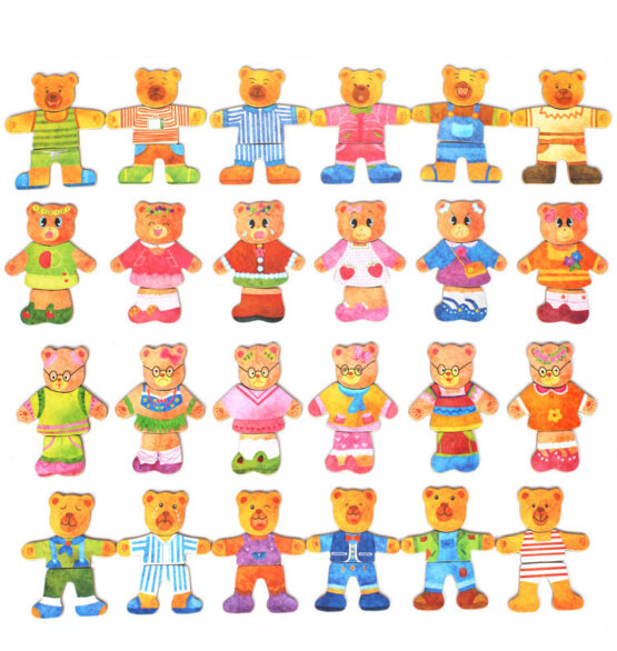 Puzzle magnetic imbraca ursuletii - Familia 36 piese - HAM BEBE