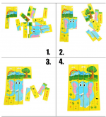 Joc jenga colorat multifunctional 2 in 1 puzzle6 - HAM BEBE