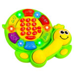 Telefon muzical cu lumini si animale Bebe Tortoise Verde