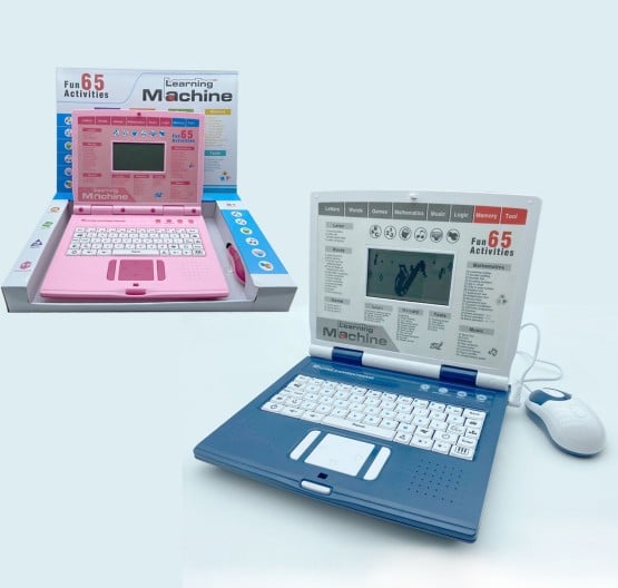 laptop copii jucarie cu mouse 65 functii engleza albastru roz222