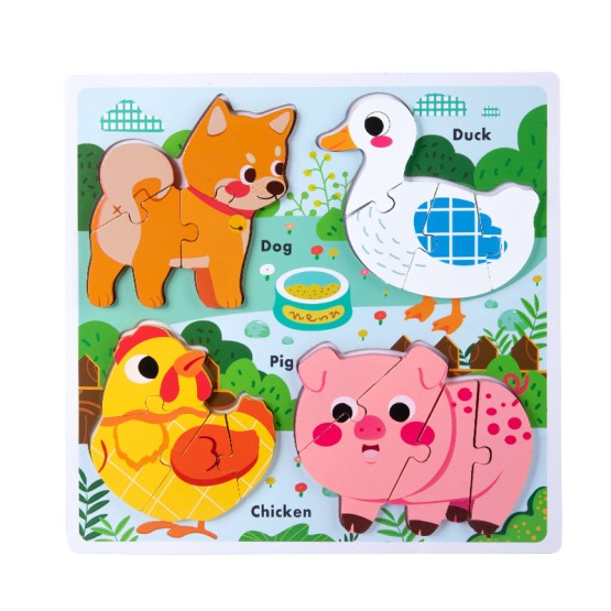 puzzle 3d cu animale domestice pentru copii1