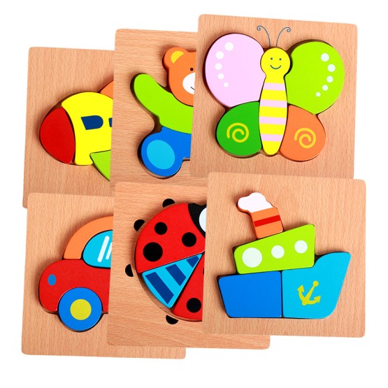 Puzzle lemn bebelusi piese groase chunky2-Jucarii din Lemn si Montessori