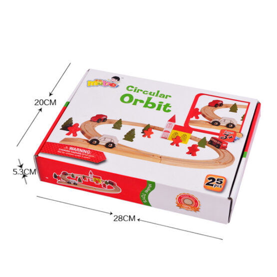 Circuit cu masinute din lemn Circular Orbit 25 piese - HAM BEBE