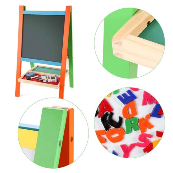 Tabla educativa cu 2 fete sisuport tabla magnetica cu litere cifre3 - HAM BEBE