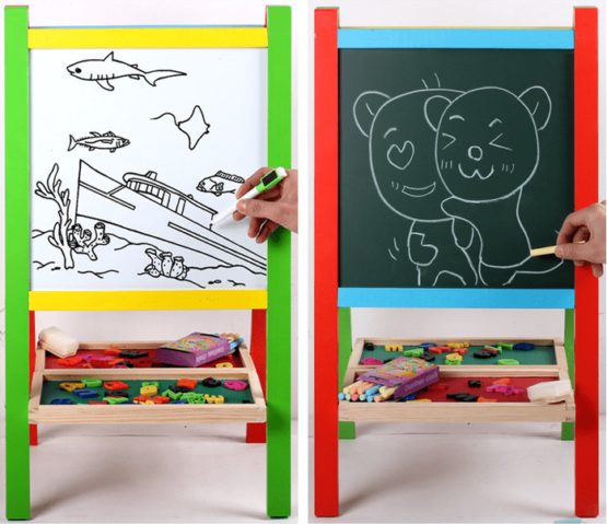 Tabla educativa cu 2 fete sisuport tabla magnetica cu litere cifre5 - HAM BEBE