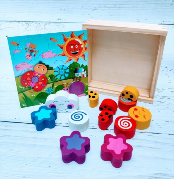 Cutiuta forme geometrice primavara-Jucarii din Lemn si Montessori