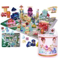 Galetusa cu 120 cuburi constructie lemn Oraselul City Streetscape