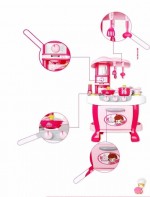 Bucatarie de jucarie smart little chef 31 piese roz2 - HAM BEBE