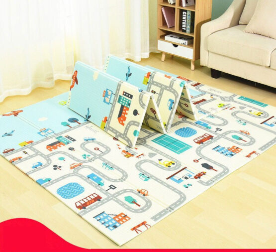 Covoras de joaca pliabil pentru bebe termorezistent EuroBaby cu doua fete 200X150 - HAM BEBE