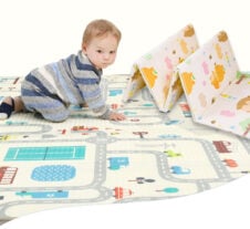 Covoras de joaca pliabil pentru bebe termorezistent EuroBaby cu doua fete 200X150 - HAM BEBE