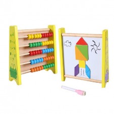Tablita educativa cu abac si tangram1-Jucarii din Lemn si Montessori