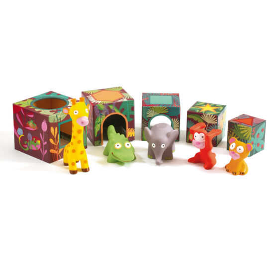 Set cuburi de constructie djeco topanijungle cuburi turn5 - HAM BEBE
