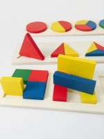 Set 3 sortatoare forme geometrice culori parti intreg montessori4 - HAM BEBE