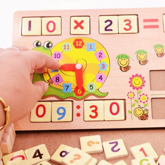 Joc educativ montessori invatam matematica jucarie multifunctionala lemn3 - HAM BEBE