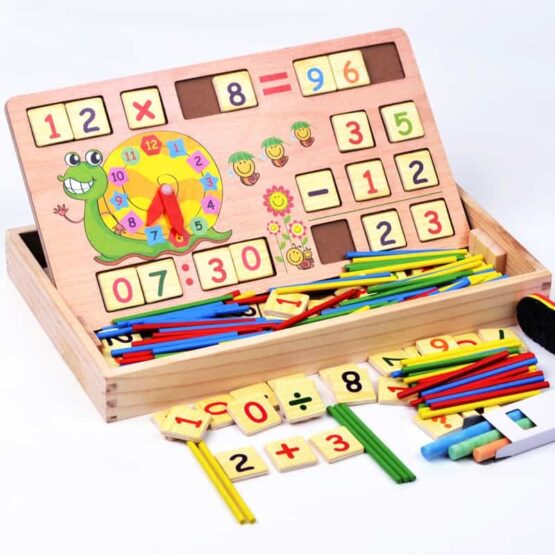 Joc educativ montessori invatam matematica jucarie multifunctionala lemn4 - HAM BEBE