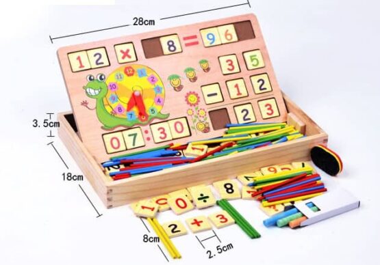 Joc educativ montessori invatam matematica jucarie multifunctionala lemn8 - HAM BEBE