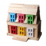 Set 150 de cuburi din lemn de constructie creativa - HAM BEBE
