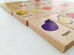 Jucarie educativa din lemn 3 in 1 domino puzzle fructe3 - HAM BEBE