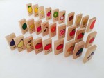 Jucarie educativa din lemn 3 in 1 domino puzzle fructe5 - HAM BEBE