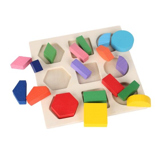 Set 3 Puzzle din lemn Forme geometrice - HAM BEBE