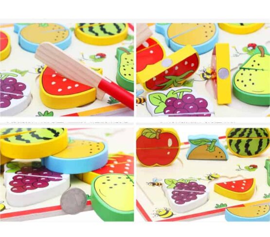 Puzzle feliat fructe lemn 3d 10 - HAM BEBE