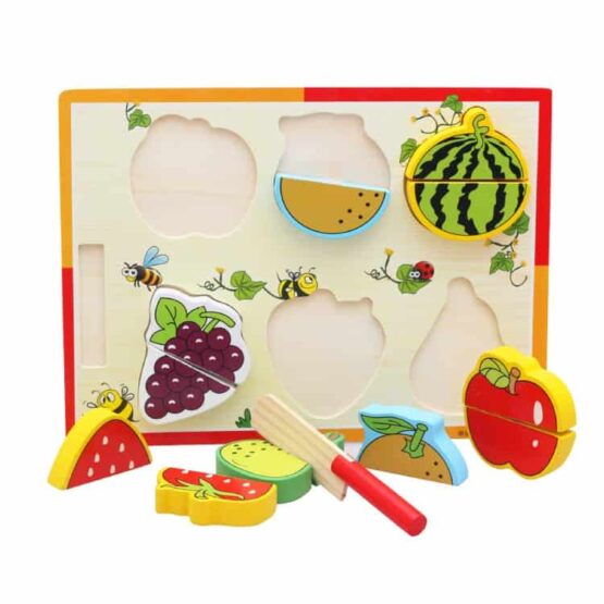 Puzzle feliat fructe lemn 3d 8 - HAM BEBE