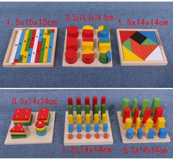 Mega set jucarii lemn montessori 14 jocuri educative6 - HAM BEBE