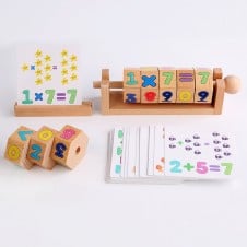Joc cifre si litere cu cartonase cuburi rotative magic cubes2-Jucarii din Lemn si Montessori