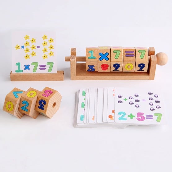 Joc cifre si litere cu cartonase cuburi rotative magic cubes2-Jucarii din Lemn si Montessori