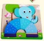 Puzzle 3d lemn rainbow elefantul2 - HAM BEBE