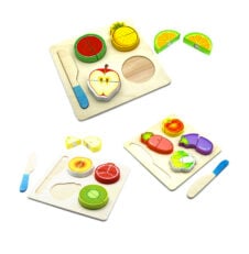 Set puzzle lemn fructe legume de feliat jucarie de taiat1-Jucarii din Lemn si Montessori