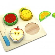 Set puzzle lemn fructe legume de feliat jucarie de taiat2-Jucarii din Lemn si Montessori