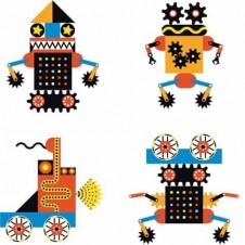 Joc djeco puzzle magnetic roboti kinoptic jucarii creativitate2 - HAM BEBE