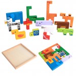 Joc tetris 3d animale lemn2 - HAM BEBE