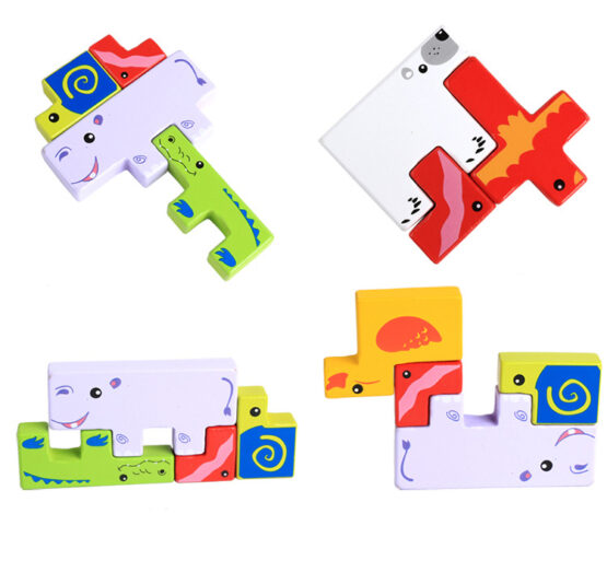 Joc tetris 3d animale lemn3 - HAM BEBE
