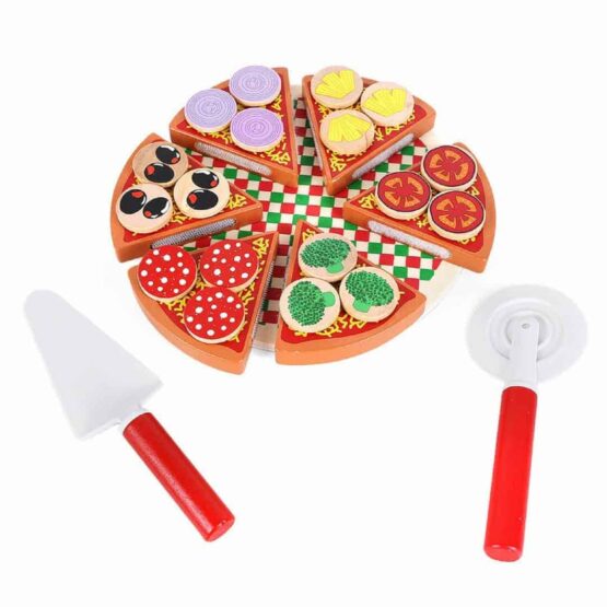 Jucarie feliat pizza lemn2 - HAM BEBE