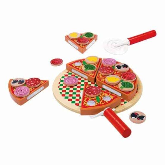 Jucarie feliat pizza lemn3 - HAM BEBE