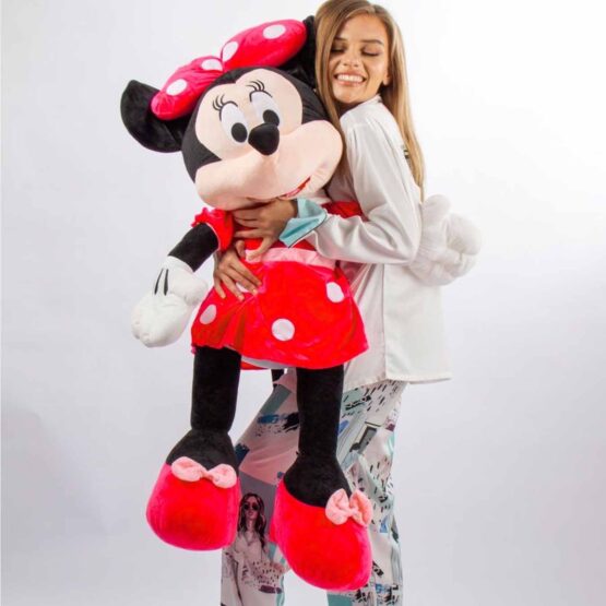 Minnie mouse din plus jumbo 130 cm rosie1 - HAM BEBE