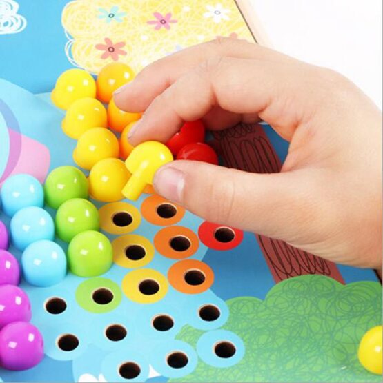 Joc mozaic din lemn cu roti zimtate4-Jucarii Creativitate
