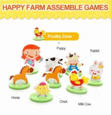 Puzzle 3d din lemn ferma animalelor2 - HAM BEBE