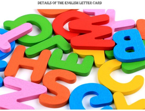 Joc lemn educativ Litere 3D cu cartonase cu fructe - HAM BEBE