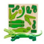 Puzzle 3d constructie figurina crocodil1 - HAM BEBE