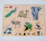 Set 5 puzzle lemn animale continente4 - HAM BEBE