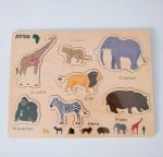 Set 5 puzzle lemn animale continente5 - HAM BEBE