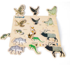 Set 5 puzzle lemn animale continente7 - HAM BEBE